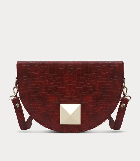 MAROON-Women Boxy Bag