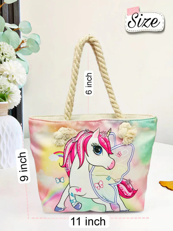 Unicorn Girls Stylish Tote Bag