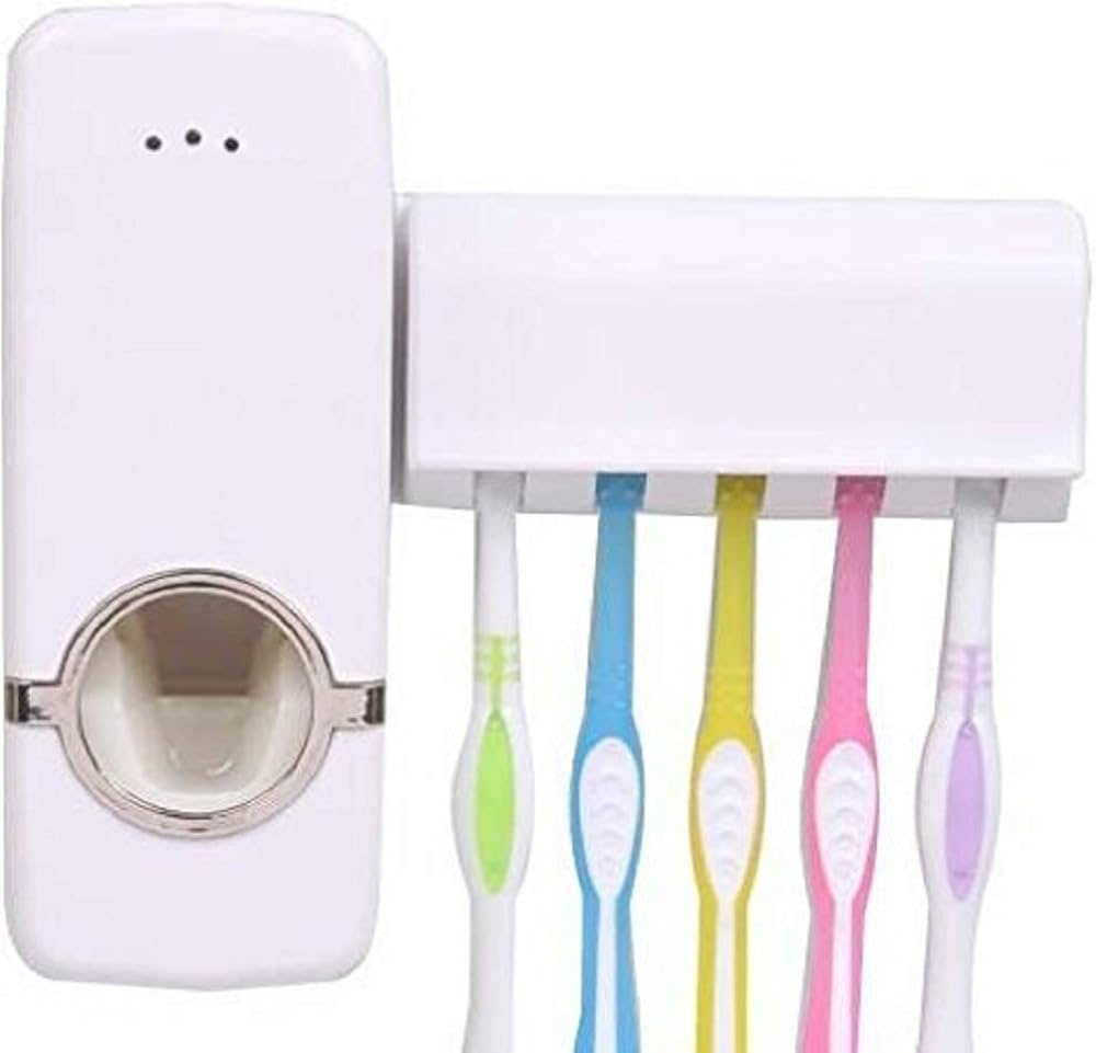 Toothpaste Dispenser & Toothbrush Holder