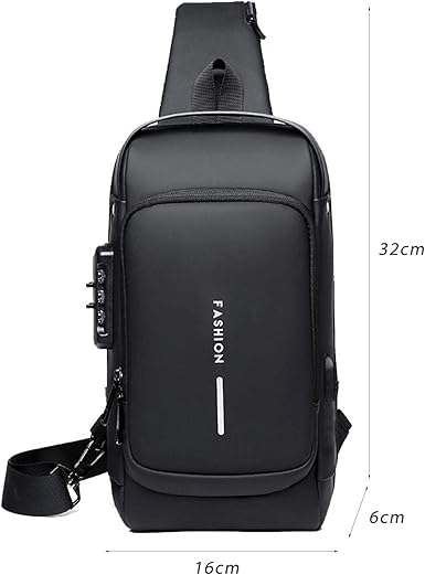 Men Multifunction Anti-theft USB Shoulder Bag