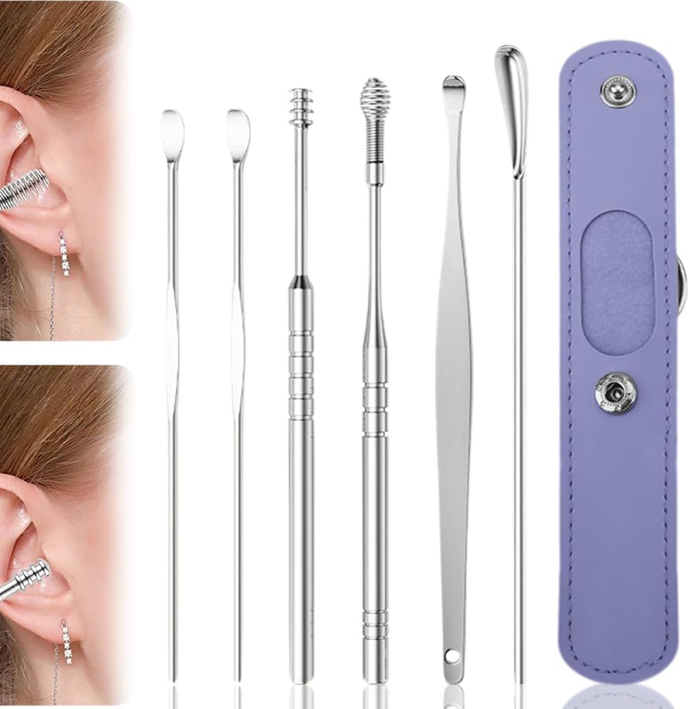 6Pcs/Set Earwax Pickers Stainless Steel Ear Cleaner