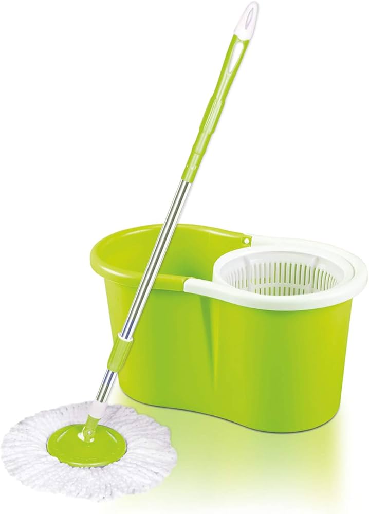 (360 Degree) Magic Spin Mop Plastic Bucket with Stainless Steel Rod