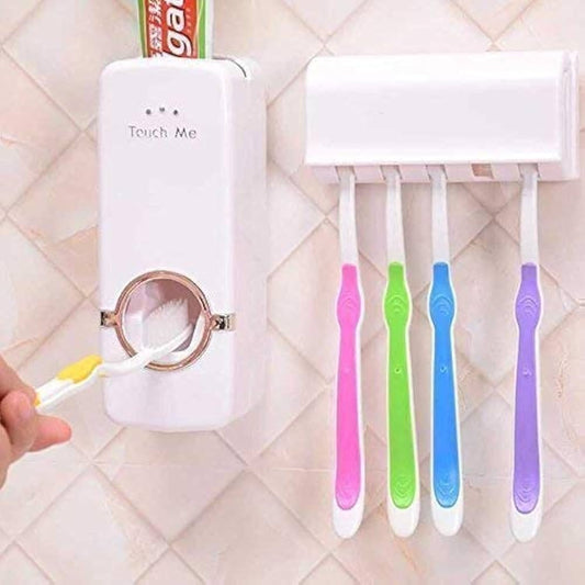 Toothpaste Dispenser & Toothbrush Holder