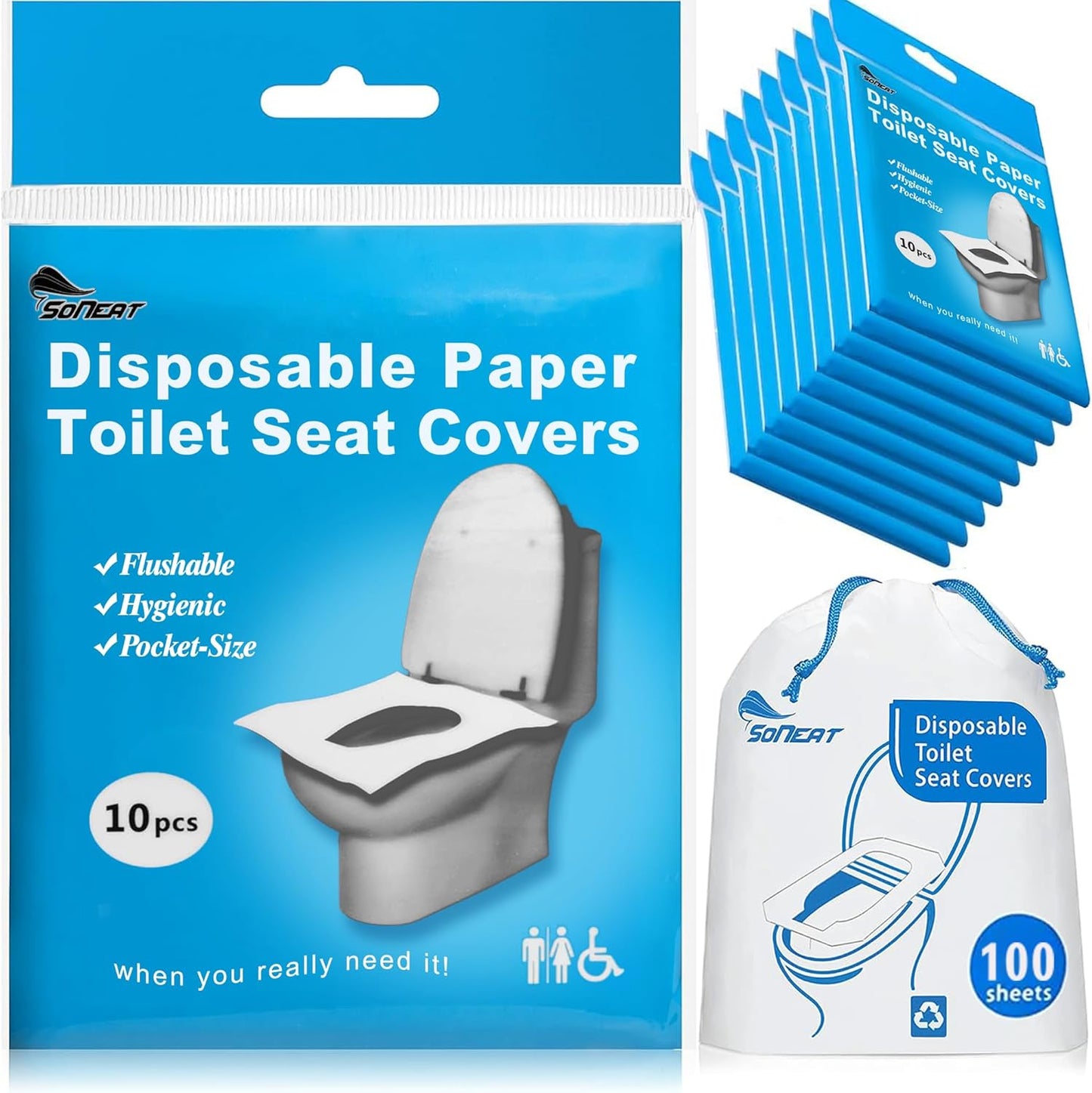 10 Pcs Disposable Toilet Seat Covers