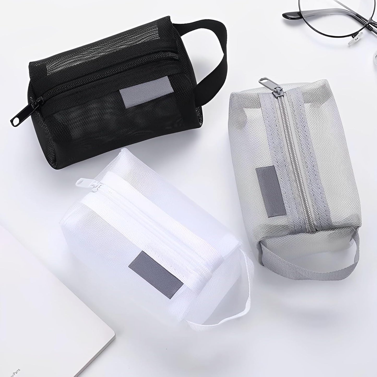 3pcs Portable Square Mesh Storage Bag