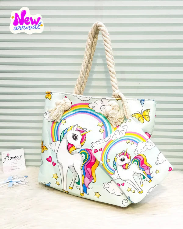 Unicorn Girls Stylish Tote Bag