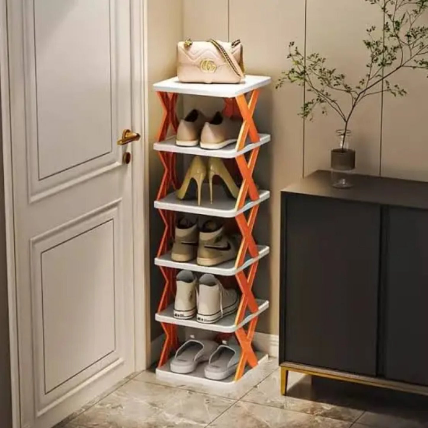 Multilayer Folding Zigzag Shoe Rack