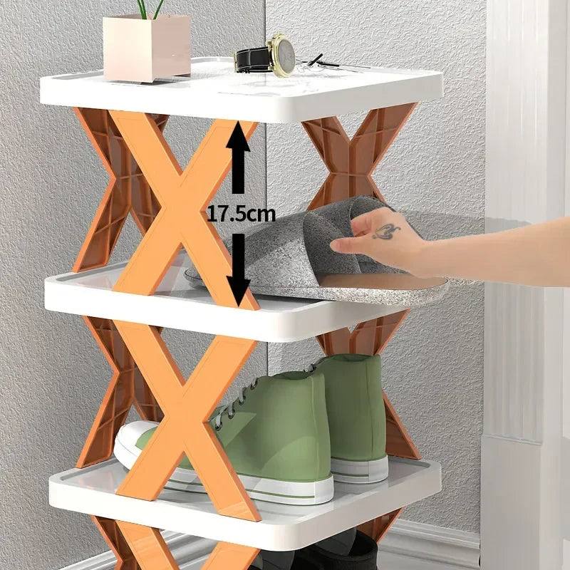 Multilayer Folding Zigzag Shoe Rack