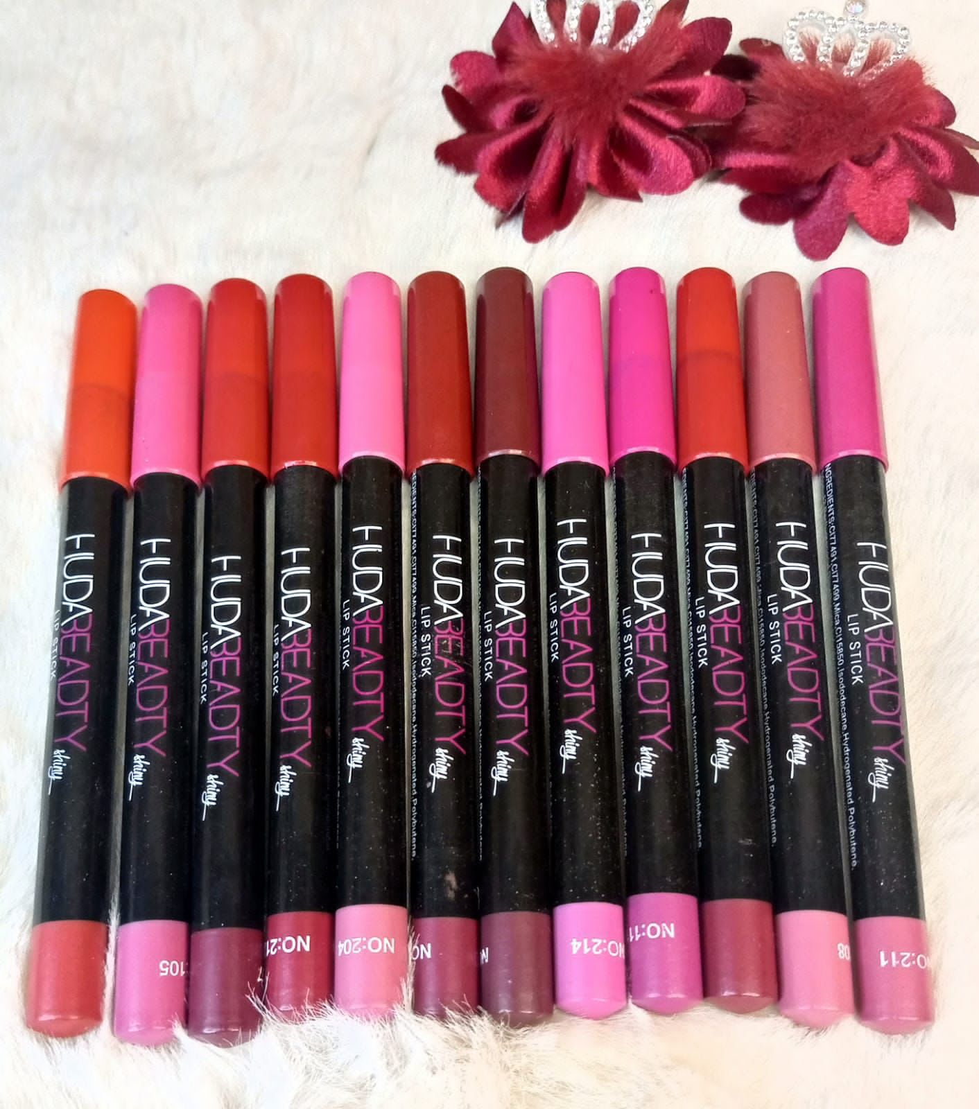 Huda Creamy Matte Jumbo lip Pencils set of 12Pcs