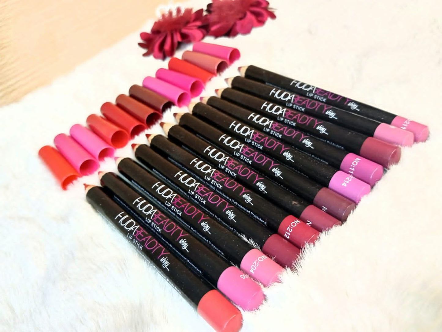 Huda Creamy Matte Jumbo lip Pencils set of 12Pcs