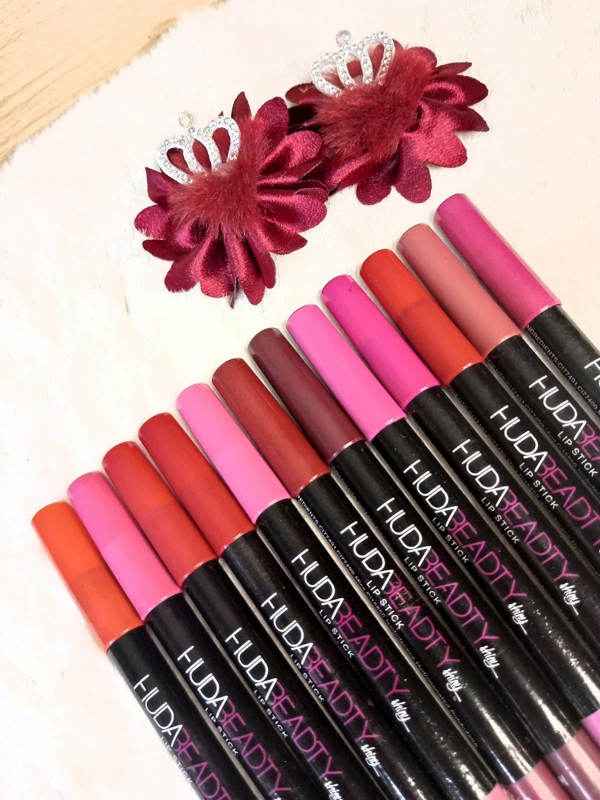 Huda Creamy Matte Jumbo lip Pencils set of 12Pcs