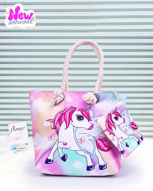 Unicorn Girls Stylish Tote Bag