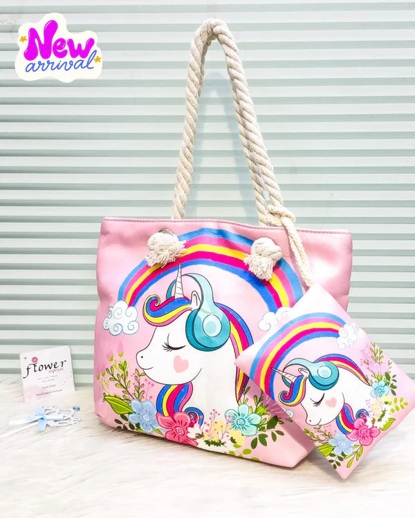 Unicorn Girls Stylish Tote Bag