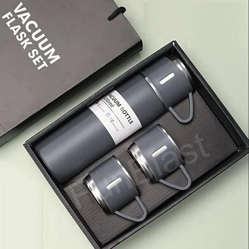 Vacuum Flask Set with 3 Cups